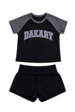 Load image into Gallery viewer, Dakary Raglan Set Black & Gray