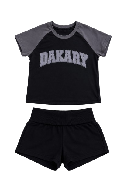 Dakary Raglan Set Black & Gray
