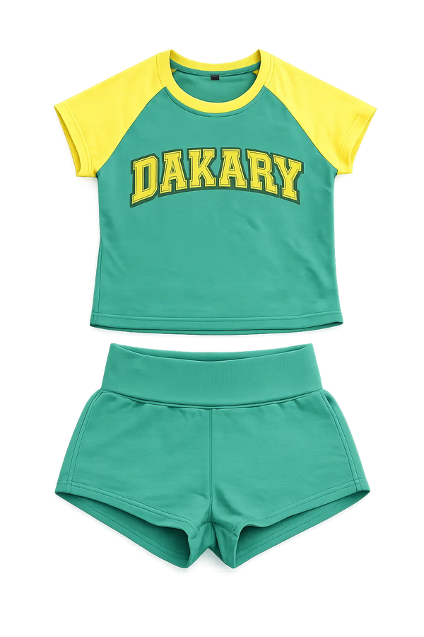 Dakary Raglan Set Yellow & Green