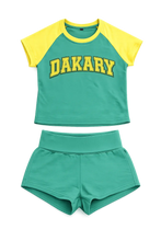 Load image into Gallery viewer, Dakary Raglan Set Yellow &amp; Green
